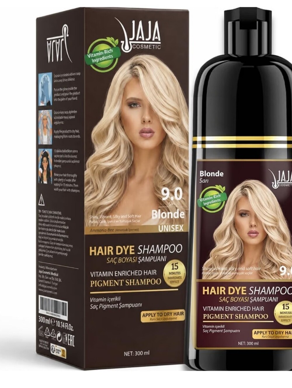 Blonde Hair Dye Shampoo for Gray Coverage Ammonia & Paraben Free 10.14 fl oz